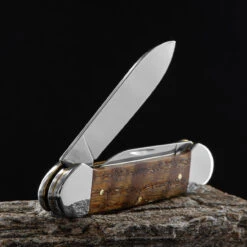 Case Canoe Yellow Curly Oak Folding Knife -Outdoor Equipment CA47126.4 37567.1696507507