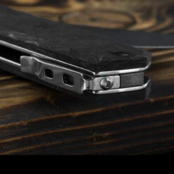 Maserin Silver 410 Fat Carbon Damascus Folding Knife -Outdoor Equipment MAS410DNdet3 18276.1689327732