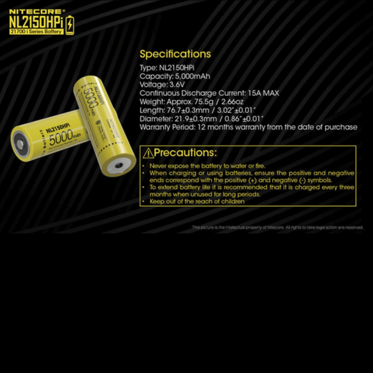 Nitecore 21700 Li-ion 15A Battery 5000mAh NL2150HPi 10 Nitecore 21700 Li-ion 15A Battery 5000mAh NL2150HPi - Image 8
