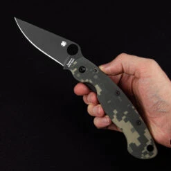 Spyderco Mili Digi Camo Black Blade Folding Knife -Outdoor Equipment SC36GPCMOBK.1 87109.1695729085
